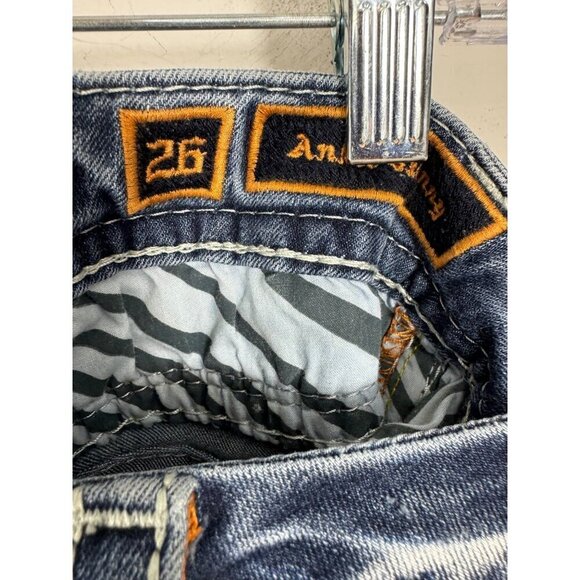 Rock Revival Size 26 Suko Ankle Skinny Light Wash Jeans Embellished - Picture 11 of 12